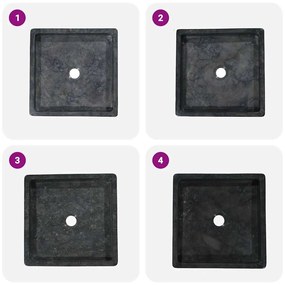 vidaXL Νιπτήρας Μαύρος 40 x 40 x 10 εκ. Μαρμάρινος