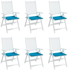 Μαξιλάρια Καρέκλας Κήπου 6 τεμ. Μπλε 50x50x3 εκ. Ύφασμα Oxford - Μπλε
