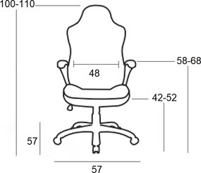 A6130 Μαυρο/Κοκκινο Πολυθρονα Γραφειου