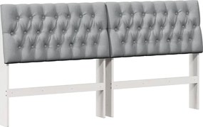 vidaXL Ταπετσαρισμένο κεφαλάρι Ανοιχτό γκρι 180 cm