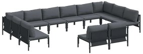 vidaXL Σετ Καναπέ Κήπου 12 pcs Ανθρακί Ατσάλι