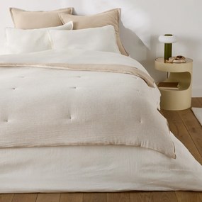 Κάλυμμα κρεβατιού 2 όψεων από βαμβάκι και λινό