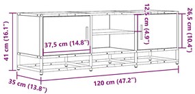 ΈΠΙΠΛΟ ΤΗΛΕΟΡΑΣΗΣ ΚΑΦΕ ΔΡΥΣ 120X35X41 ΕΚ ΕΠΕΞ. ΞΥΛΟ/ΜΕΤΑΛΛΟ 848843