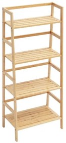 VEVOR Bamboo Bookshelf 4 Tiers Bamboo Ladder Bookshelf Trapezoid Storage Rack