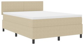 vidaXL Κρεβάτι με Στρώμα Ανοιχτό Πράσινο Γκρι 140x200 εκ. Ύφασμα Κορντούρας