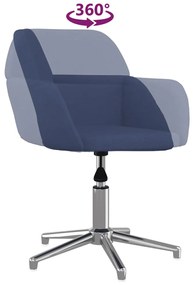vidaXL Καρέκλα Γραφείου Περιστρεφόμενη Μπλε Υφασμάτινη