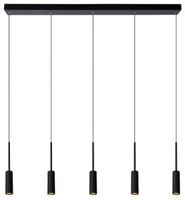 Φωτιστικό Κρεμαστό Lucide 24401-35-30 TUBULE Μαύρο Ματ (Black Mat) 2700 K