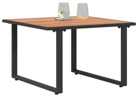 vidaXL Καφέ Τραπεζάκι Κήπου 55x55x35 εκ DPC και Ατσάλι