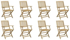 vidaXL Καρέκλες Κήπου Πτυσσόμενες 8 τεμ. 54,5x58x90 εκ. Μασίφ Ακακία