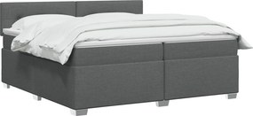 vidaXL Κρεβάτι box spring με στρώμα Σκούρο Γκρι 200 x 200 cm Ύφασμα