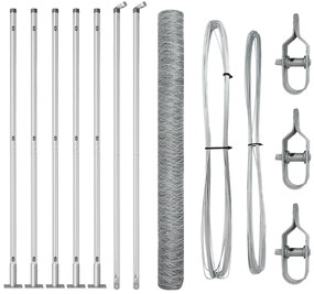 vidaXL Hexagon Fence 1.4x10 μ Γαλβανισμένος χάλυβας