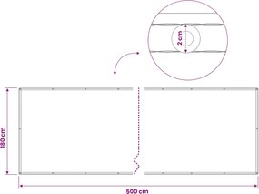 vidaXL Αδιάφανο σκίαστρο μπαλκονιού 180 x 500 cm