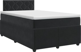 vidaXL Κρεβάτι box spring με στρώμα Μαύρο 120 x 190 cm Βελούδο