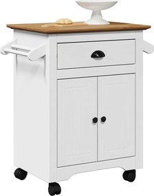 vidaXL Καροτσάκι κουζίνας BODO Λευκό και καφέ 72x45x80 cm