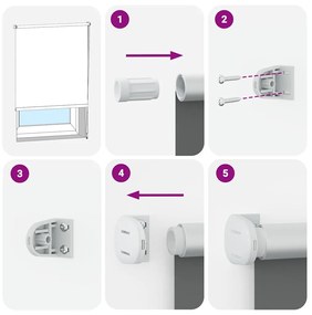 vidaXL Ρολέρ Μπλακάουτ ανοιχτό γκρι 45x130 cm Πλάτος υφάσματος 40,7cm