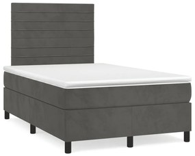 ΚΡΕΒΑΤΙ BOXSPRING ΜΕ ΣΤΡΩΜΑ ΣΚΟΥΡΟ ΓΚΡΙ 120X200 ΕΚ. ΒΕΛΟΥΔΙΝΟ 3143074