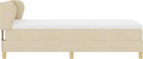 vidaXL Κρεβάτι με ελατήρια με στρώμα Κρεμ 90 x 200 cm ύφασμα