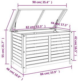 Μπαούλο Αποθήκευσης Κήπου 90x48x55 εκ. από Μασίφ Ξύλο Ακακίας - Καφέ