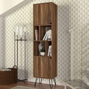 Βιβλιοθήκη μελαμίνης Norma Megapap χρώμα καρυδί 45x35x184εκ.-GP042-0109,1