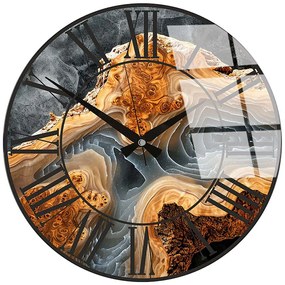 Ρολόι Τοίχου Γυάλινο 884ASF1105 Φ40cm Multi Wallity Glass