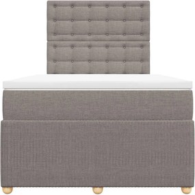 vidaXL Κρεβάτι Boxspring με Στρώμα Taupe 120x200 εκ. Υφασμάτινο