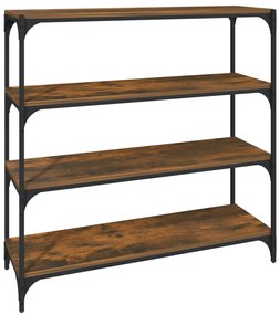 vidaXL Βιβλιοθήκη Καπνιστή Δρυς 100 x 33 x 100 εκ. Επεξ. Ξύλο &amp; Ατσάλι