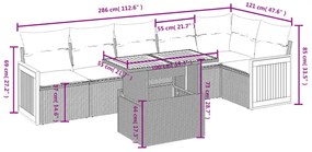 vidaXL Σαλόνι Κήπου Σετ 7 τεμ. Μπεζ Συνθετικό Ρατάν με Μαξιλάρια
