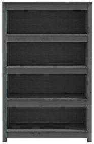 vidaXL Βιβλιοθήκη Γκρι 80x35x126 εκ. από Μασίφ Ξύλο Πεύκου