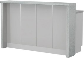 Πάγκος νησίδας Modena-Μήκος: 160 εκ.-Γκρι ανοιχτό-Chromix Silver
