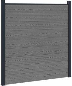 vidaXL Πάνελ Φράχτη 5 pcs WPC και Αλουμίνιο Γκρι