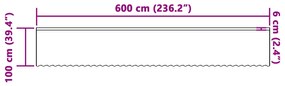 vidaXL Κουρτίνες με κουρτίνες Floral Λευκό 600 x 100 cm Πολυεστέρας