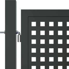 vidaXL Πόρτα Κήπου Ανθρακί 400x125 εκ. Ατσάλι