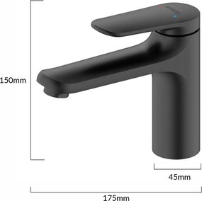 BRUNO μπαταρία νιπτήρα M11570-235H, αναμεικτική, μαύρη