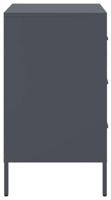 vidaXL Κομοδίνα 2 τεμ. Ανθρακί 36x39x68 εκ. από Χάλυβα