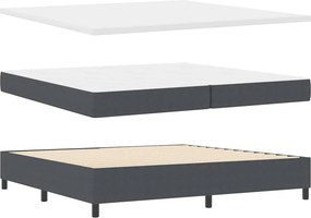 vidaXL LED Κρεβάτι με βάθρο Σκούρο Γκρι και Λευκό 200 x 200 cm