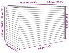 Ζαρντινιέρα Καφέ Κεριού 110x60x68,5 εκ. από Μασίφ Ξύλο Πεύκου - Καφέ