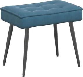 vidaXL Πολυθρόνα Relax Μπλε Βελούδινη με Σκαμπό