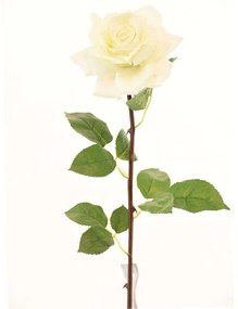 Τεχνητό Κλωνάρι Τριαντάφυλλο 5820-7 75cm White Supergreens Πολυαιθυλένιο