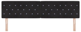 vidaXL LED Κεφαλάρι με Κρύσταλλο Ταφταρισμένο Μαύρο 90 εκ Βελούδο