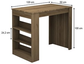 Τραπέζι μπαρ Deep Megapap χρώμα καρυδί 120x50x100εκ.