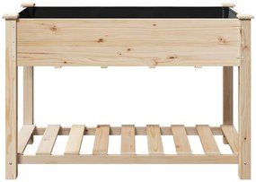 vidaXL Γλάστρα Κήπου Μπεζ 115 x 59 x 76.5 εκ Στερεό ξύλο έλατου
