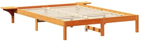 vidaXL Πλαίσιο κρεβατιού με κομοδίνα Καφέ 150 x 200 cm Καφέ κεριού