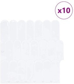 vidaXL Διακοσμητικά Αυτοκόλλητα 10 pcs Λευκό 30 x 30 x 0,8 εκ