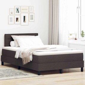 vidaXL Στρώμα με Βάθρο σε Σκούρο Καφέ 120x190 εκ. Ύφασμα