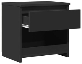 vidaXL Κομοδίνο Μαύρο 40 x 30 x 39 εκ. από Επεξ. Ξύλο