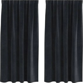 vidaXL Κουρτίνες συσκότισης 2 pcs Μαύρο 140 x 175 cm Βελούδο