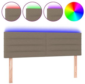 Κεφαλάρι Κρεβατιού LED Taupe 144x5x78/88 εκ. Υφασμάτινο 3121754