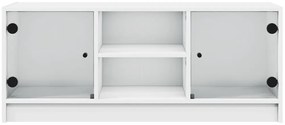 vidaXL Έπιπλο Τηλεόρασης Λευκό 102x37x42 εκ. με Γυάλινες Πόρτες