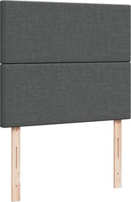 vidaXL Κρεβάτι Boxspring με Στρώμα Σκούρο Γκρι 120x190 εκ Υφασμάτινο
