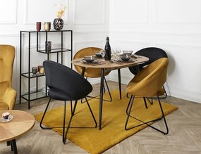 ΚΑΡΈΚΛΕΣ &amp; ΠΟΛΥΘΡΌΝΕΣ ROUND VELVET ARMCHAIR GIULIA YELLOW HD0064